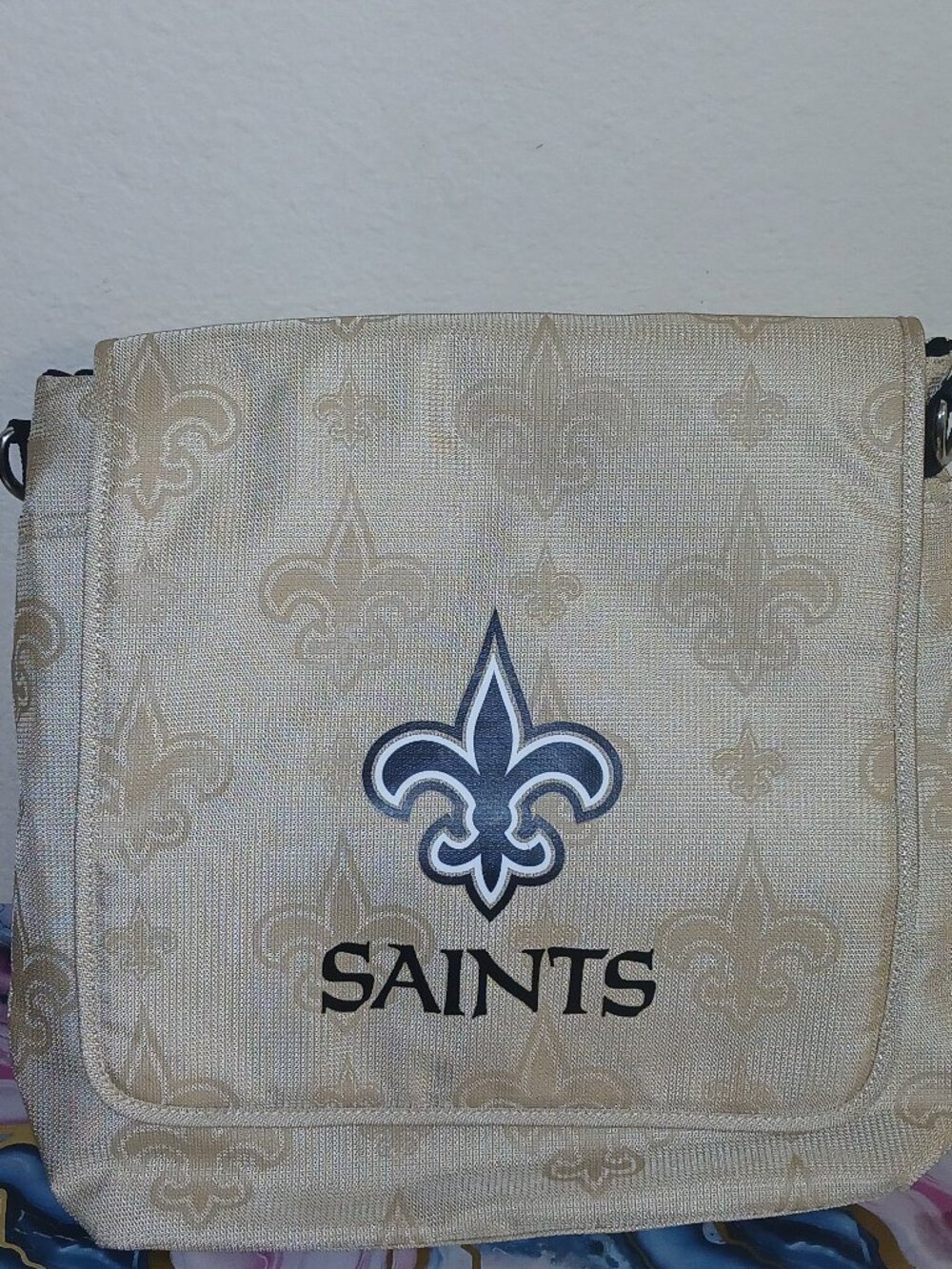 New Orleans Saints Messenger Diaper Bag Insulated Compartment